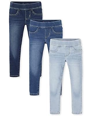 The Children's PlaceThe Children's Place Girls Stretch Denim Legging JeansStandardAzure Blue Wash/Glacier Wash/Willow Wash 3 Pack6