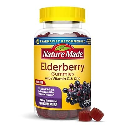 Nature Made Elderberry Gummies with Vitamin C & Zinc, 100 Gummies