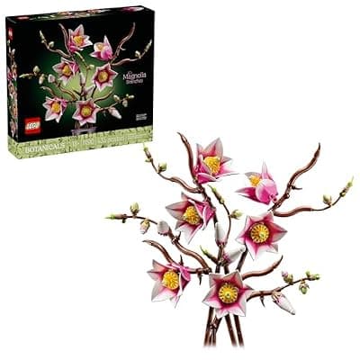 LEGO Botanicals Magnolia Branches Building Set for Adults, Ages 18+ - Gift for Birthdays - Artificial Flowers for Home Office, Bedroom or Desk Decor - 11510