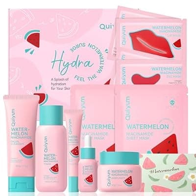QUIYUM Watermelon Niacinamide Skin Care Set, Daily Routine Facial Skincare