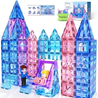 Diamond Magnetic Tiles Building Blocks-Princess Toys for Kids , Girl Gifts